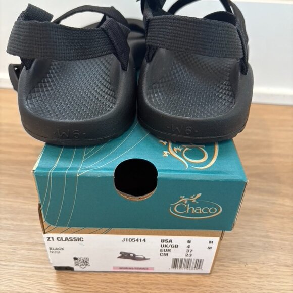 Chaco Z1 Classic Black Sandals Size 6 Womens NEW - Picture 3 of 6